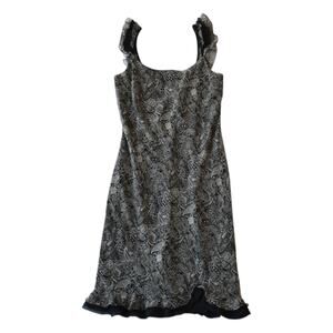 Vintage 90s Paisley Dress Ruffle Strap Flowy Size 8